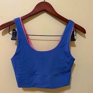 REVERSIBLE blue to pink fabletics sports bra